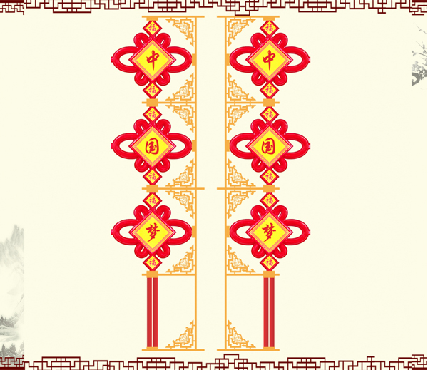 LED戶外燈桿景觀燈掛件中國(guó)結(jié)